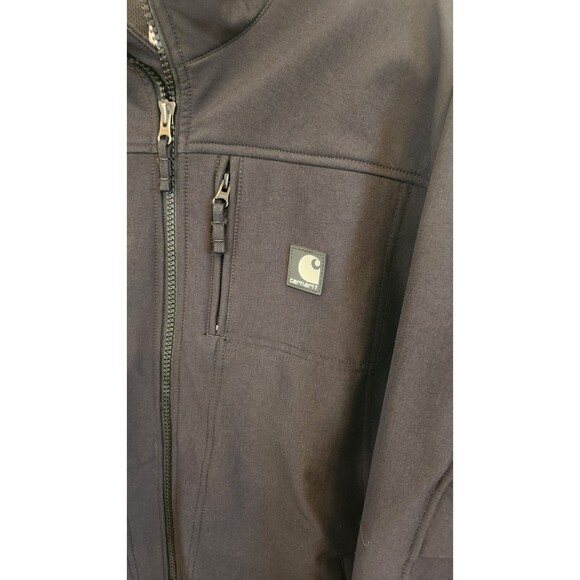Carhartt Womens Jacket Softshell Fleece Lined Black Coat Extra Large Full Zip - Picture 3 of 13